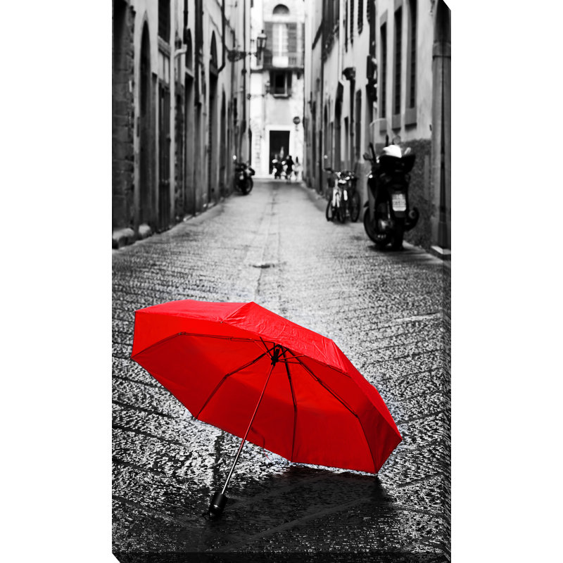 PicturePerfectInternational Lost Umbrella Wrapped Canvas Photograph